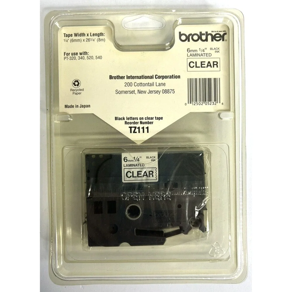 Brother P-touch Labels TZ-111 1/4